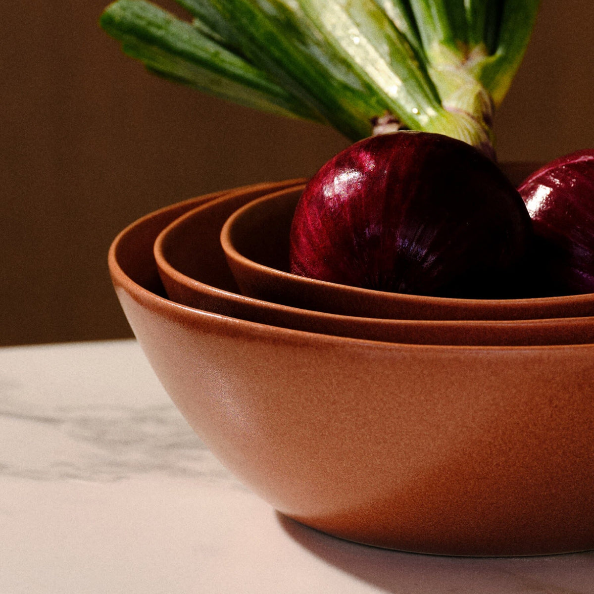 Nested Serving Bowls by Fable Home, featured in a canyonclay finish. – #canyonclay
